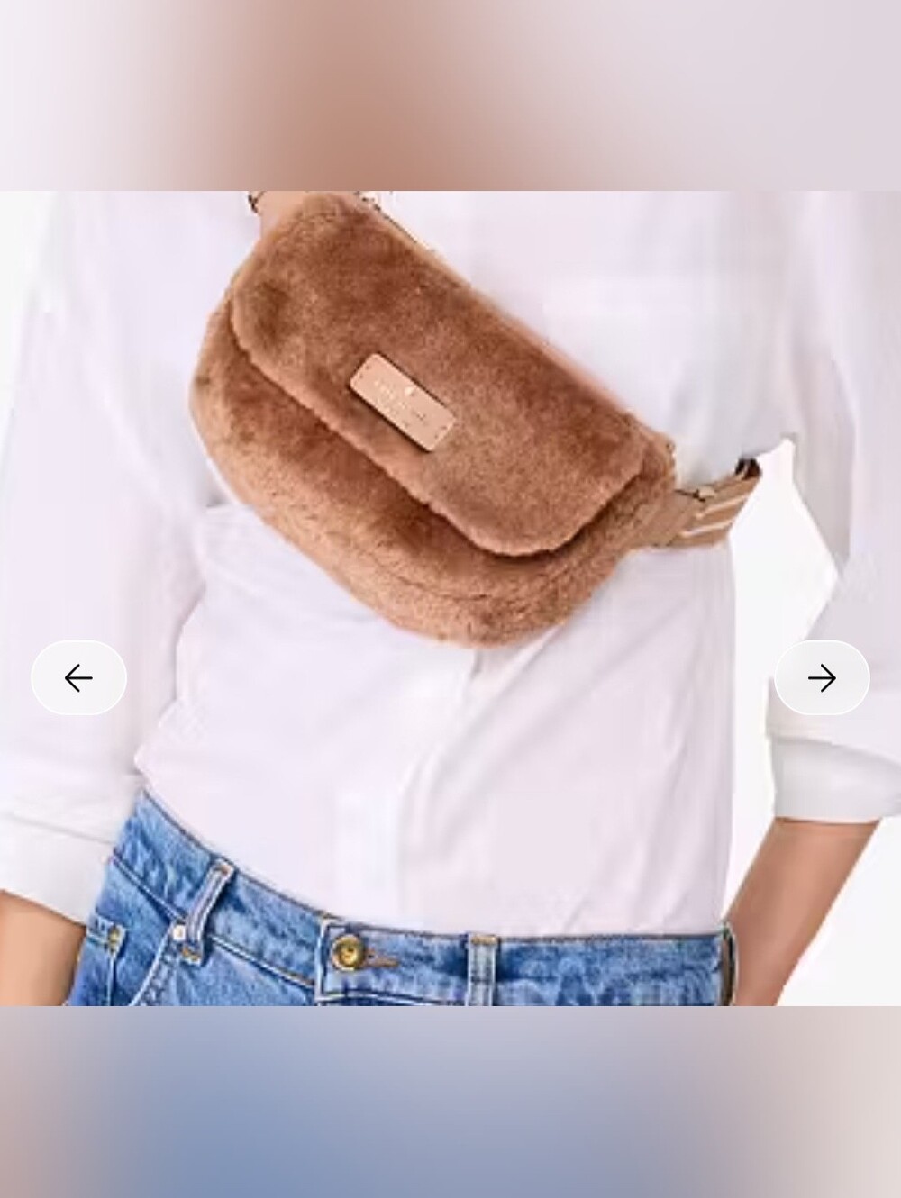 Kate Spade Rosie Faux Fur Belt Bag Light Fawn NWT